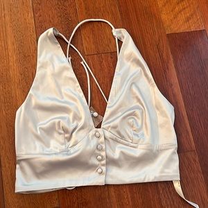Free People Intimately Silk Long Line Bralette Top